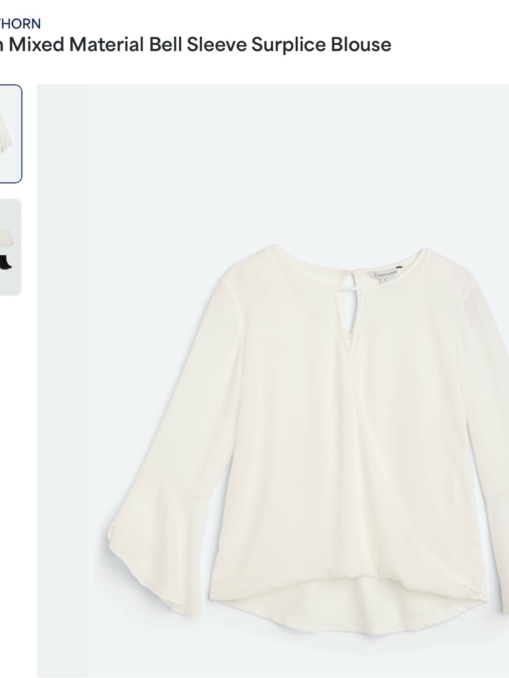 41 Hawthorn White Bell Sleeve Surplice Blouse